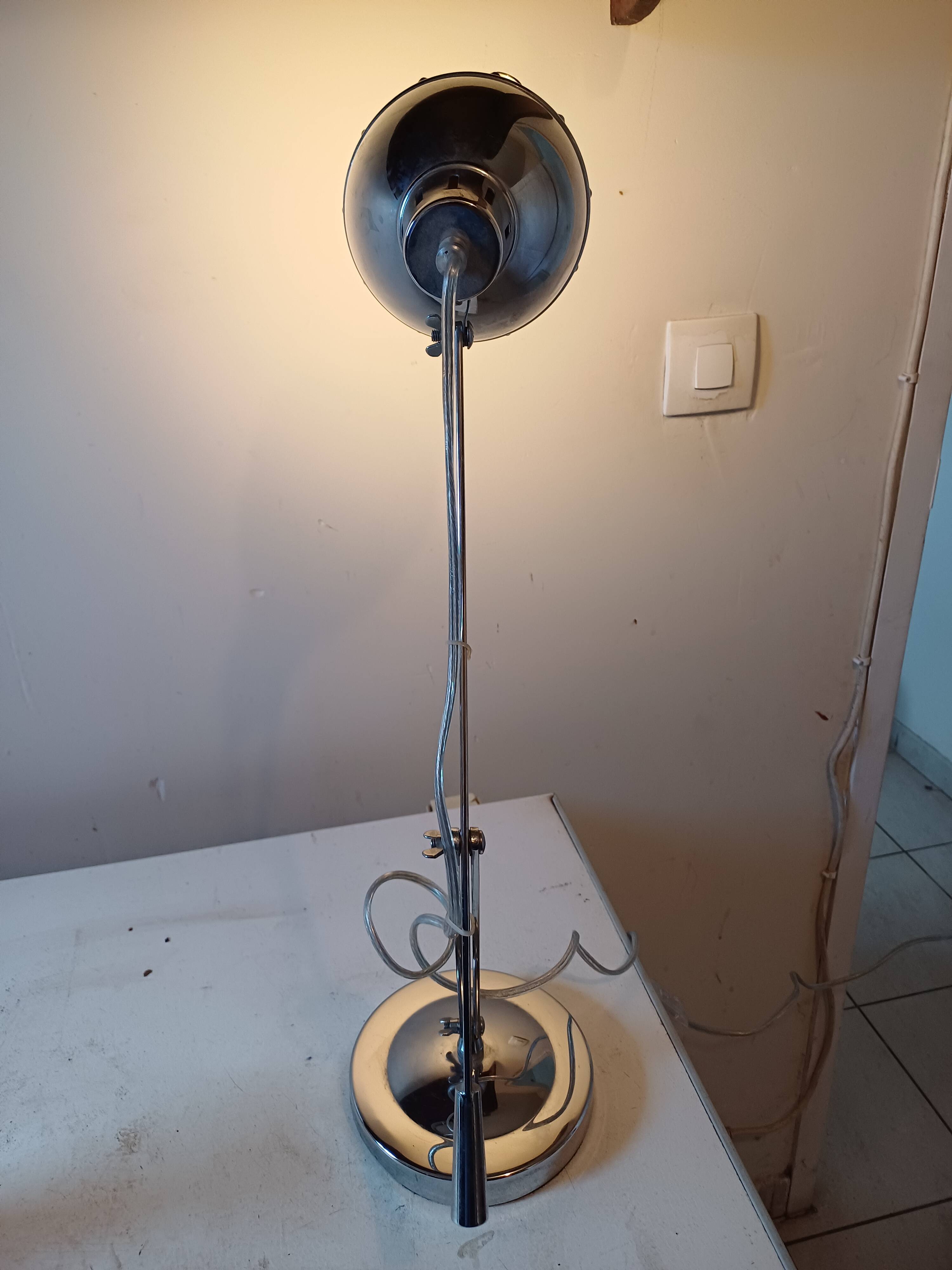 Vintage Chrome Metal Lamp
