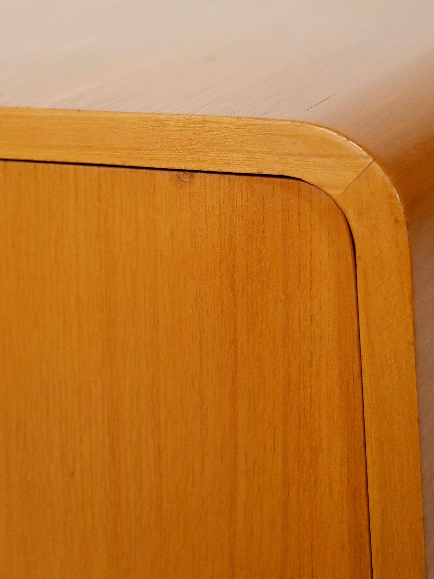 Scandinavian 1940s elm cabinet with inlay