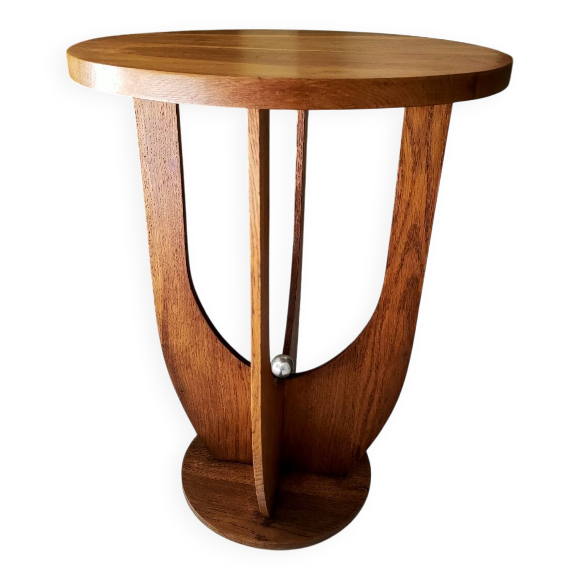 Antique Art Deco oak pedestal table