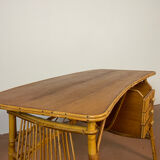 Vintage desk in bamboo and rattan