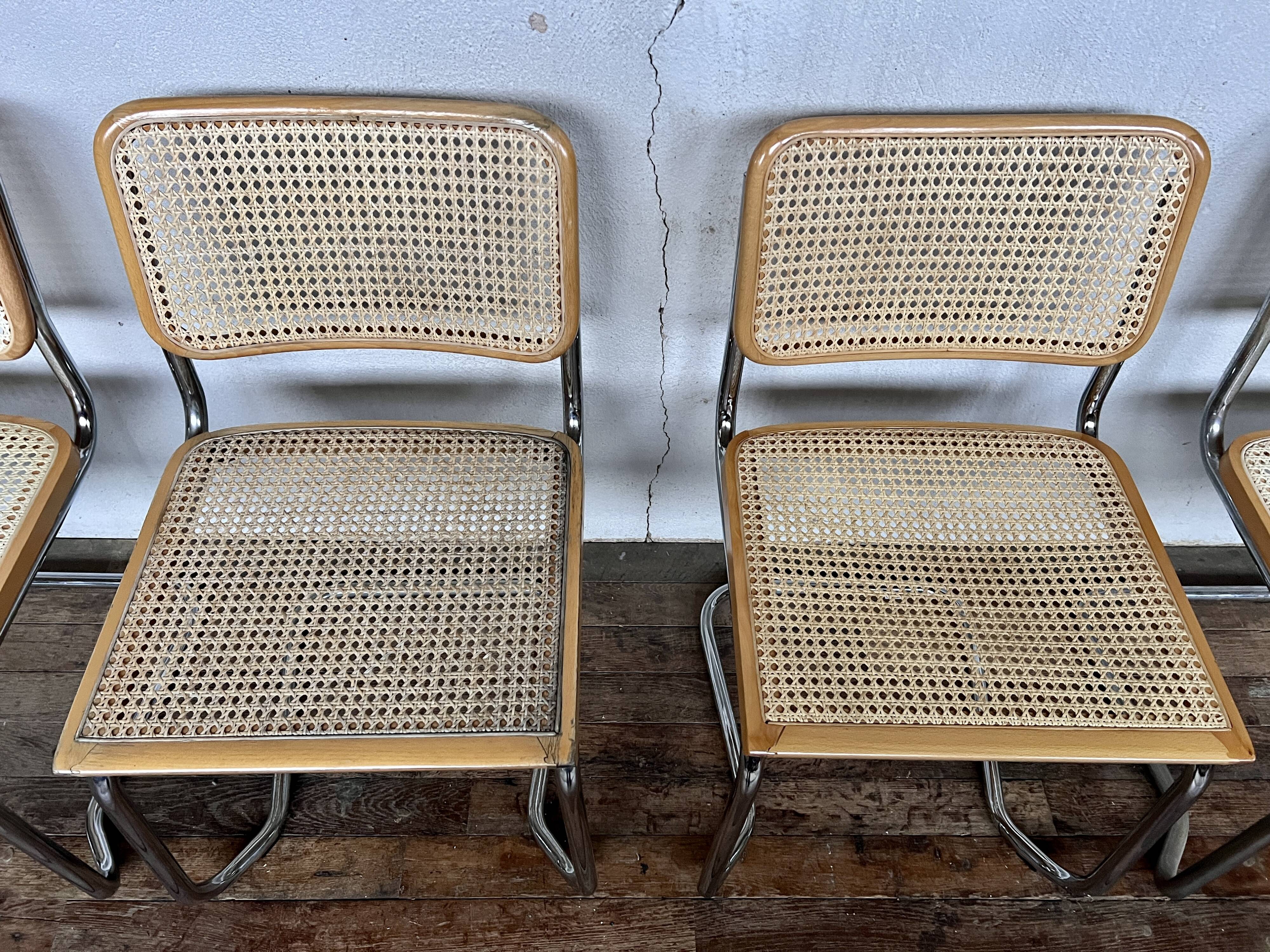 Series of 6 vintage Marcel Breuer style chairs