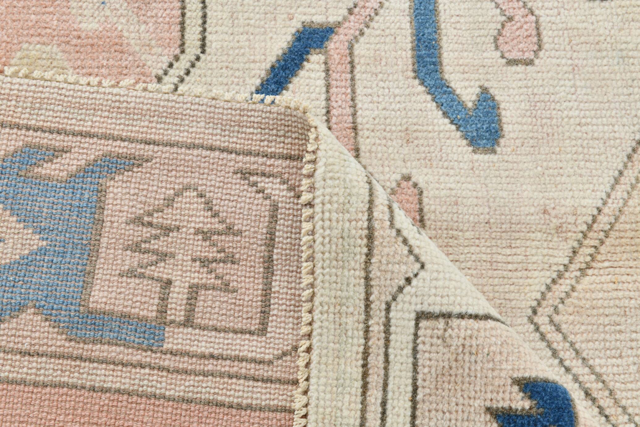 5x7 Peach & Blue Contemporary Vintage Rug, 154x226Cm SK22969