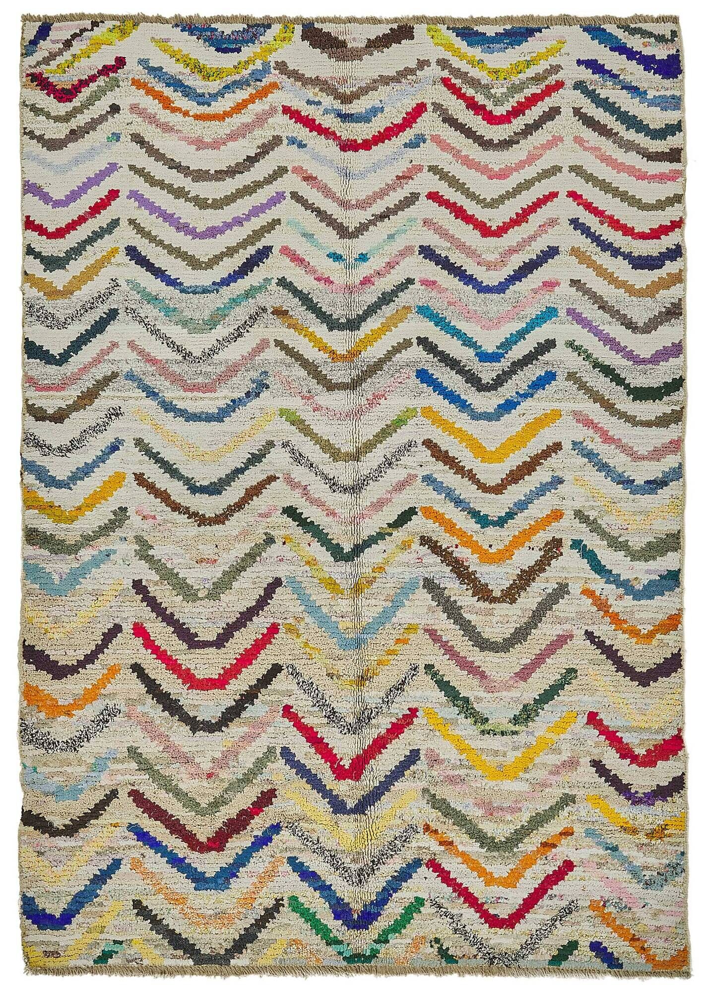 Handwoven Turkish Recycled Boho Rug 163 cm x 234 cm