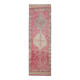 1970s Vintage Turkish Hand-Knotted Wool Cotton Pink Runner Rug 90x303