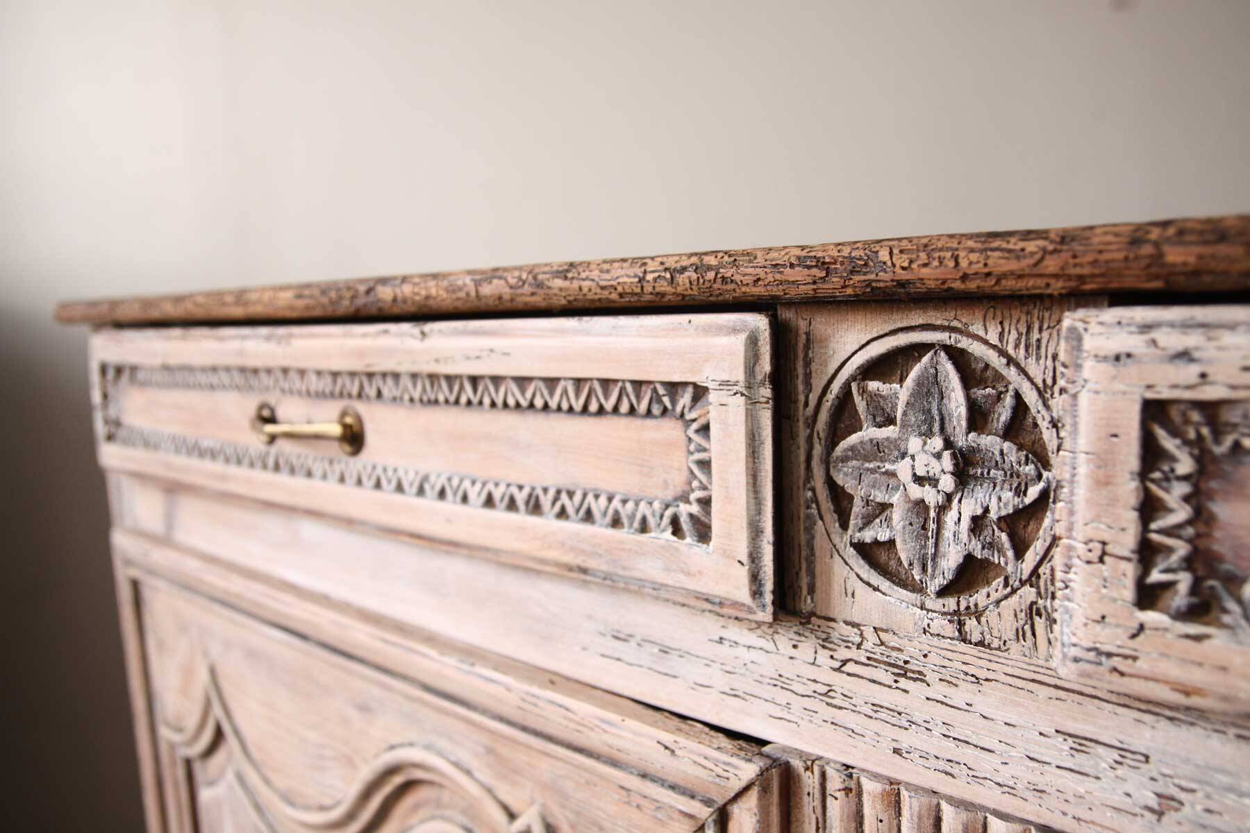 Patinated and sculpted buffet