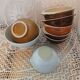 8 mismatched antique bowls