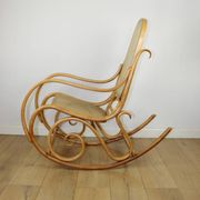 Rocking chair on runners, light beech wood, 1970s - very good condition