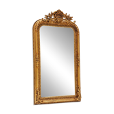 Large gold baroque mirror with ornate crest