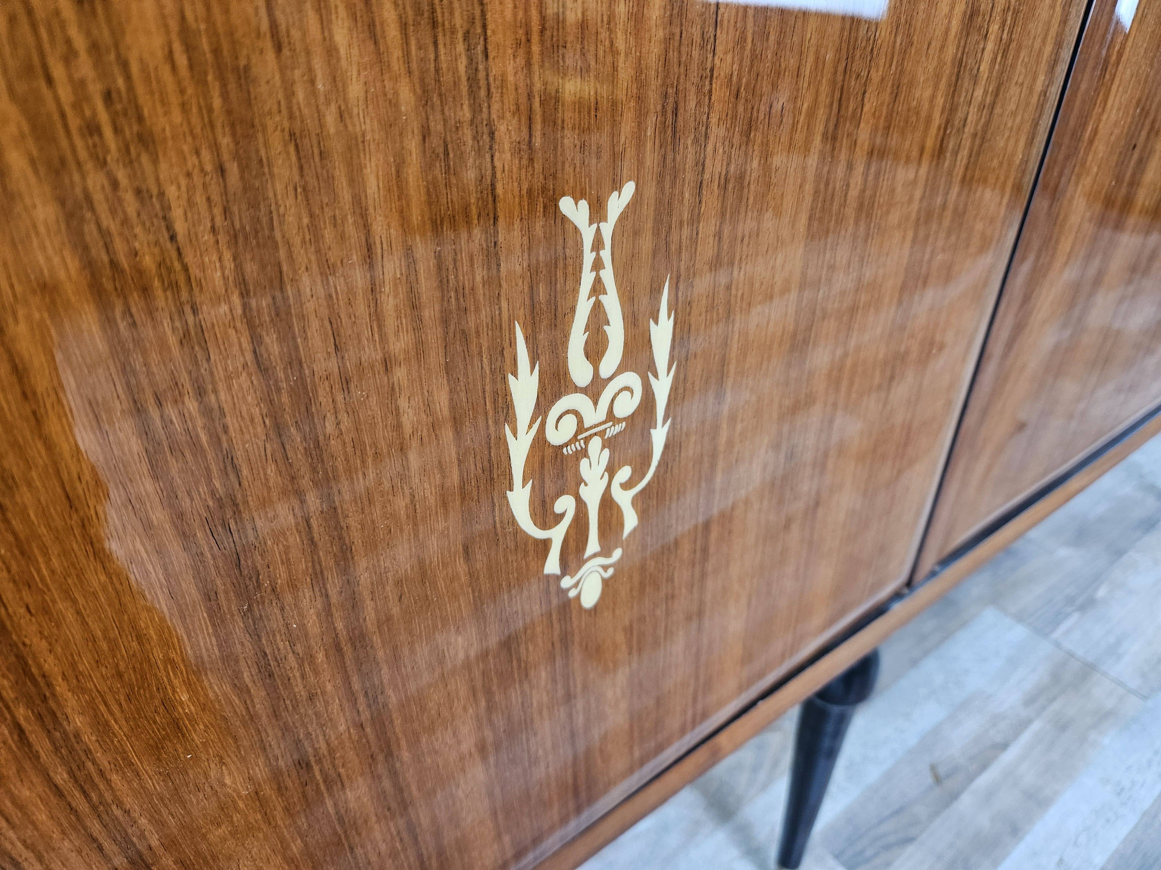 Mid-century 1960s mahogany sideboard with glass top