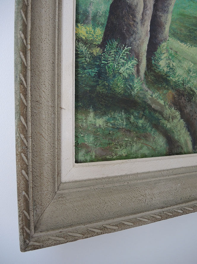 Old oil on wood painting signed and framed