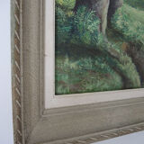 Old oil on wood painting signed and framed