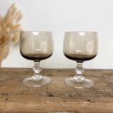 Set of 6 smoked glasses luminarc france