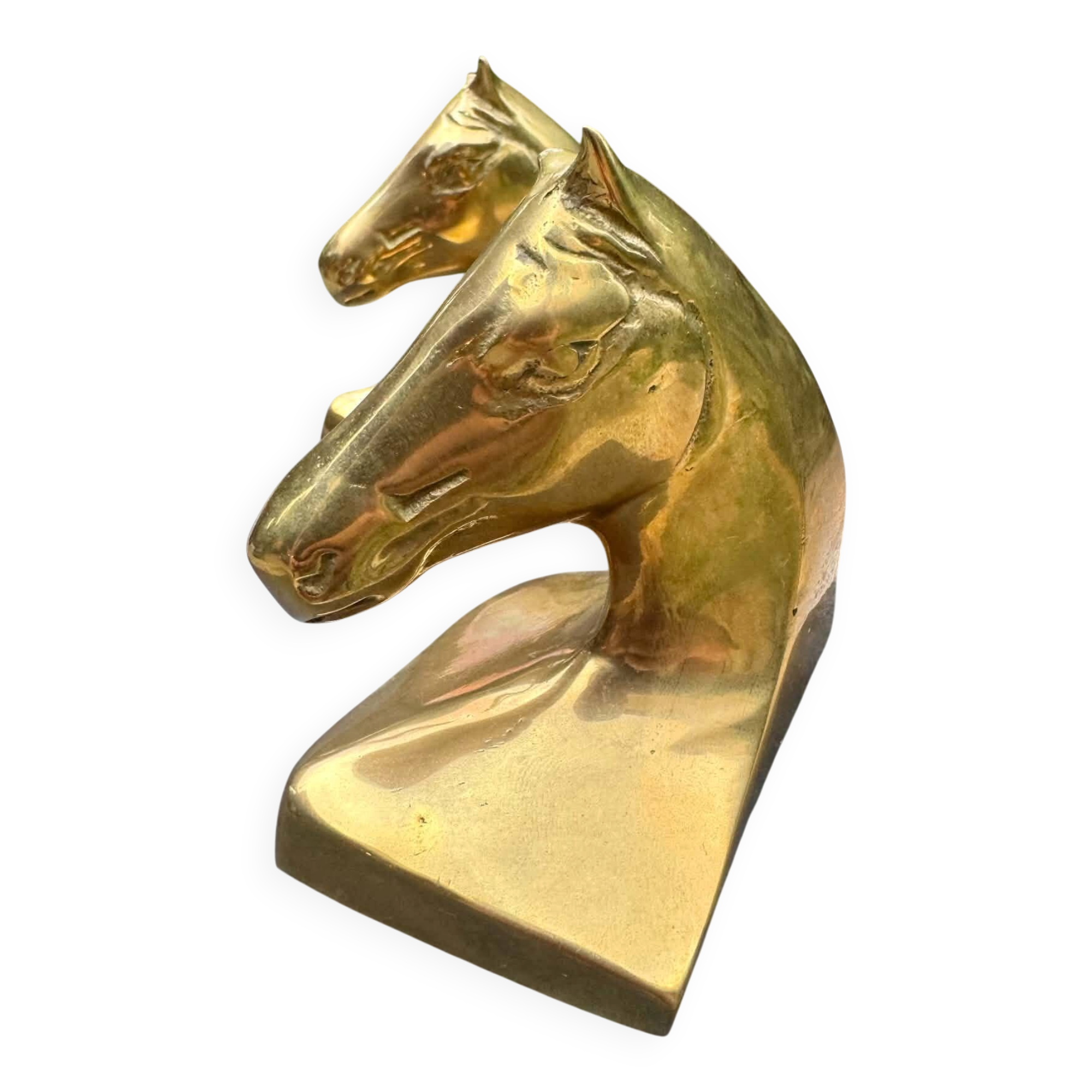 Pair of brass bookends horse Art Deco