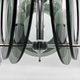 Suspension space age in thick grey-green smoked glass, in the style of Fontana.