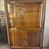 Art deco display cabinet in walnut and glass