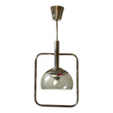Space Age Pendant Lamp in Chrome Metal and Smoked Plexiglass, 1970s