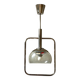 Lampe à suspension Space Age en métal chromé et plexiglas fumé, années 1970