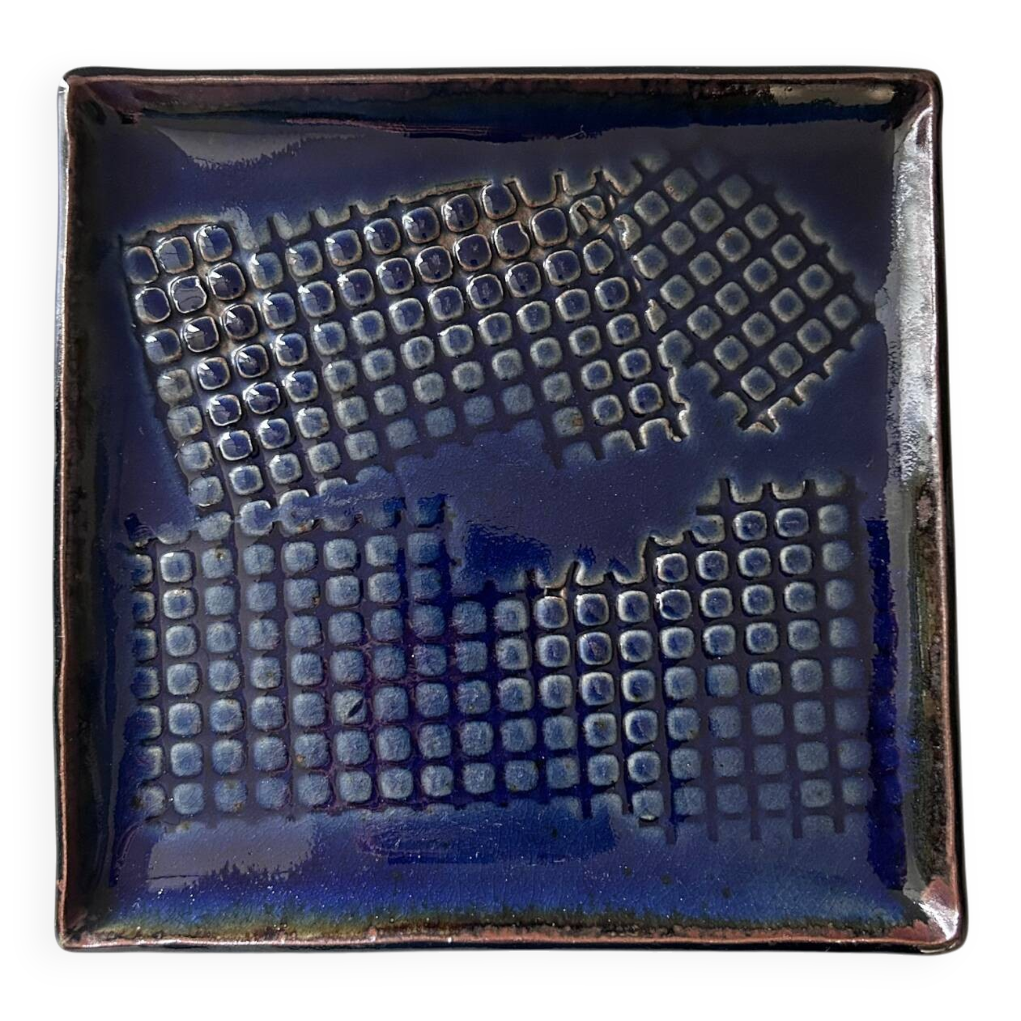 Navy blue stoneware catchall