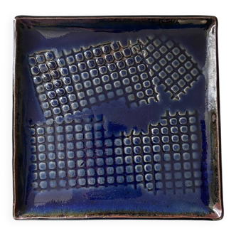 Navy blue stoneware catchall