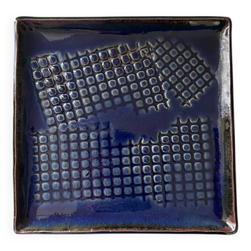 Navy blue stoneware catchall