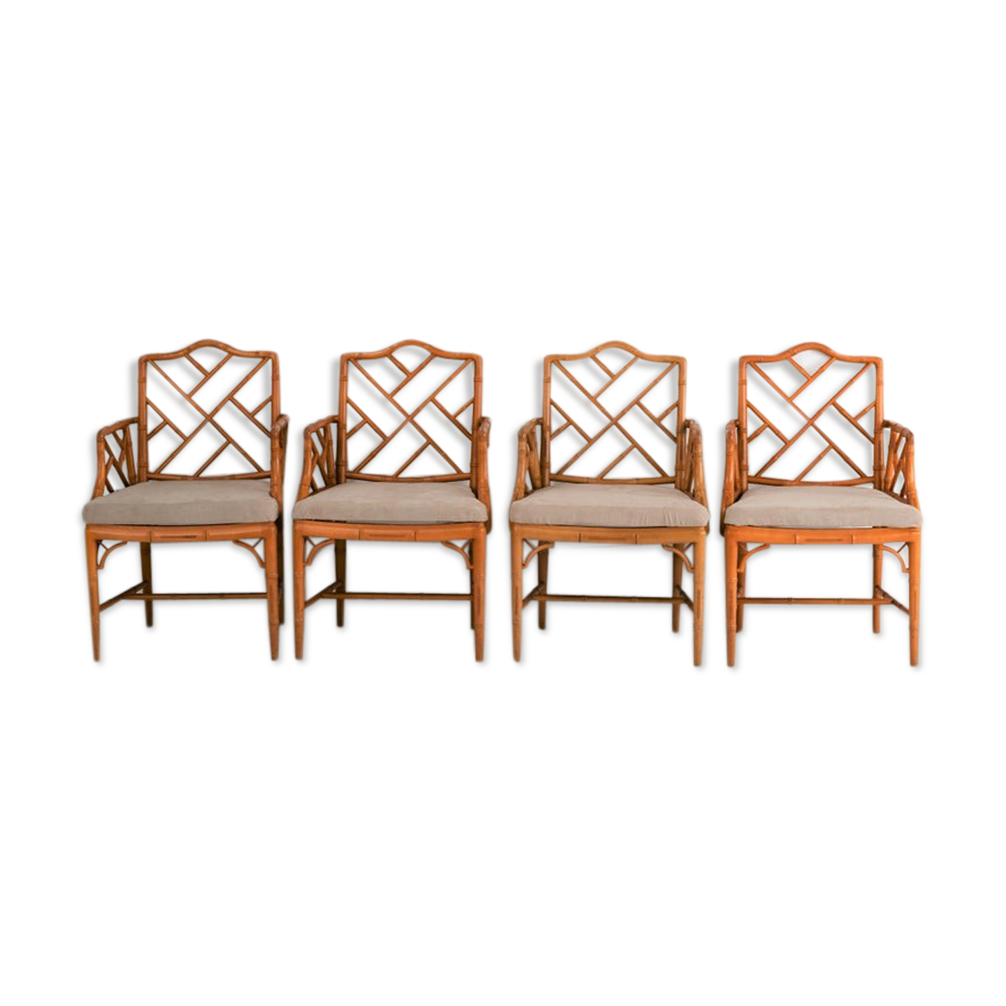 Faux bamboo chinese chippendale style armchair, 1970s
