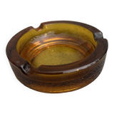 Vintage French ashtray in brown glass