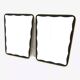 Set of 2 Scandinavian metal mirrors, suede 1960.