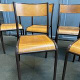 6 vintage school chairs