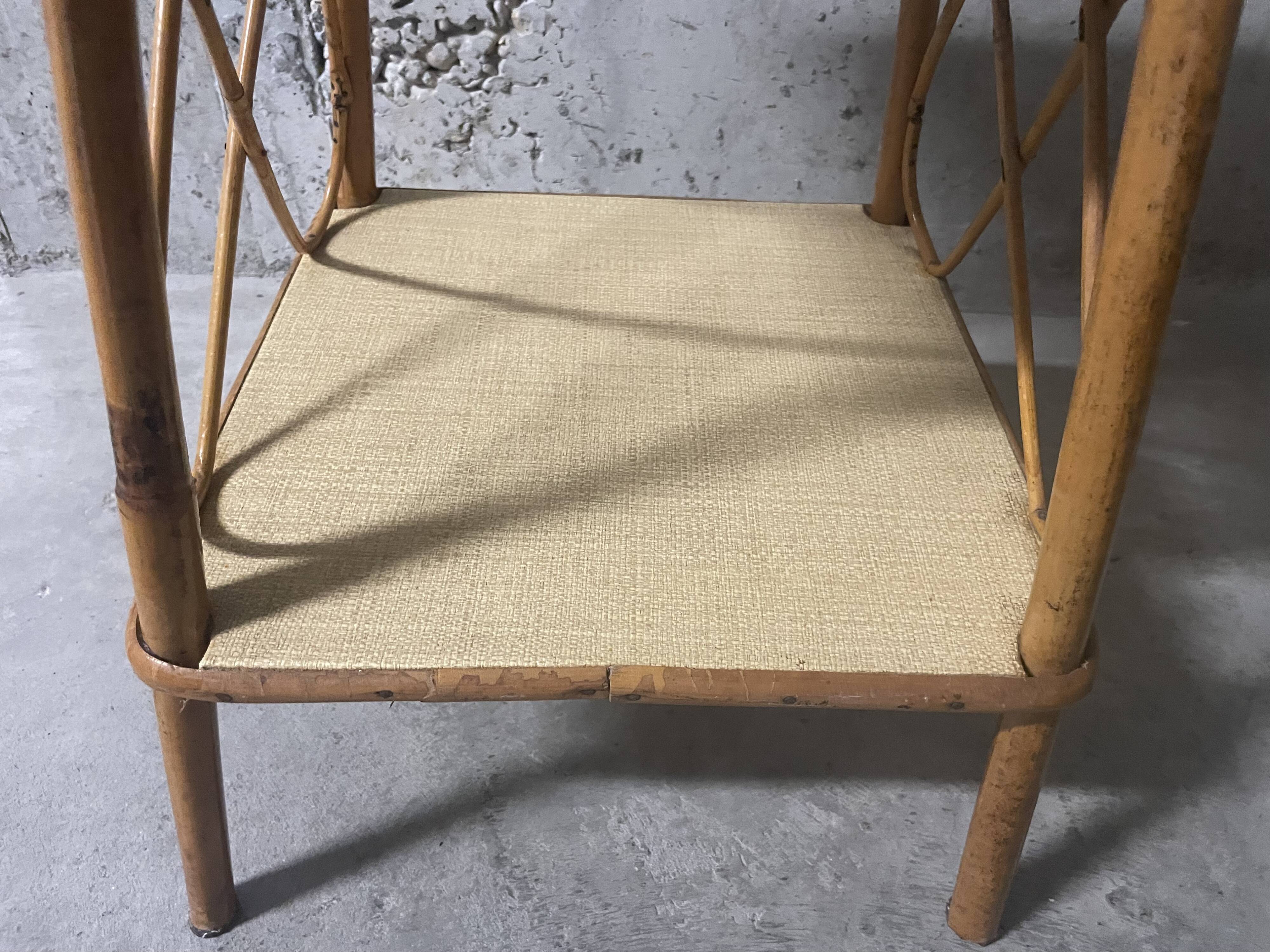1960s rattan side table
