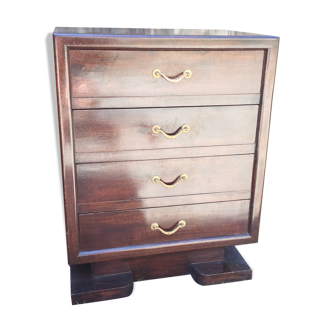 Cubic vintage chest of drawers with its solid elm façade