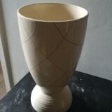 Ceramic vase, decoration, graphic, signed 1960