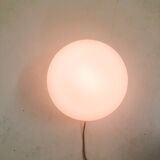Milk glass ceiling or wall light by Glasshutte Limburg, Germany 1970's