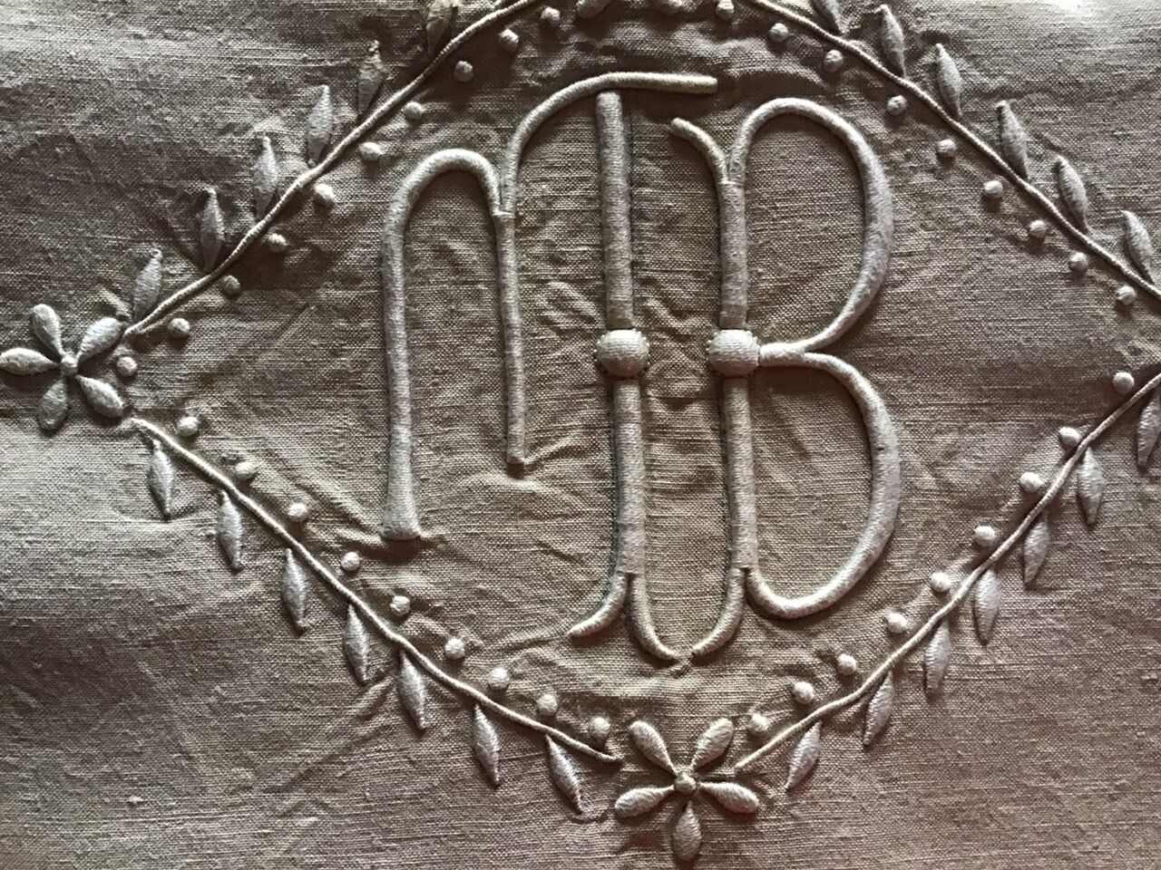 Linen sheet 2 people marked MB