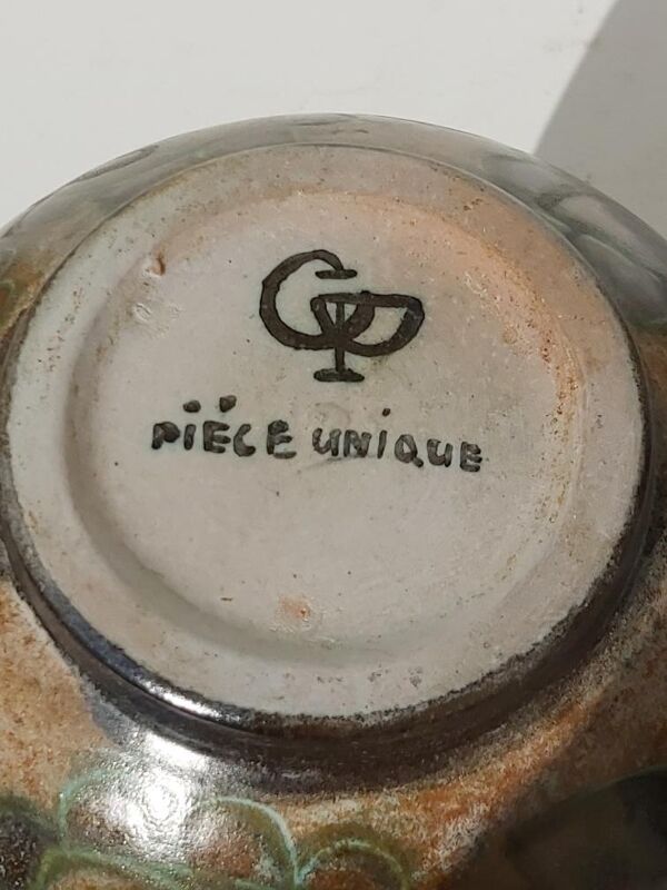 Théière céramique La Grange aux Potiers René et Madeleine Valence