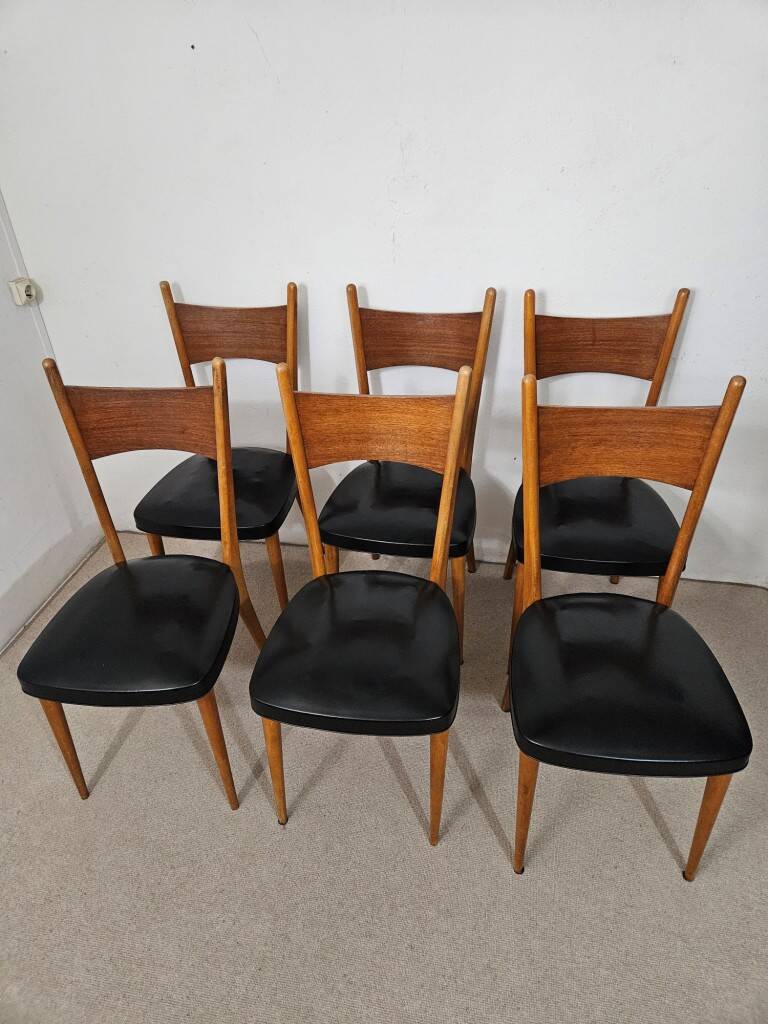 Series of 6 Scandinavian chairs - Vintage chairs