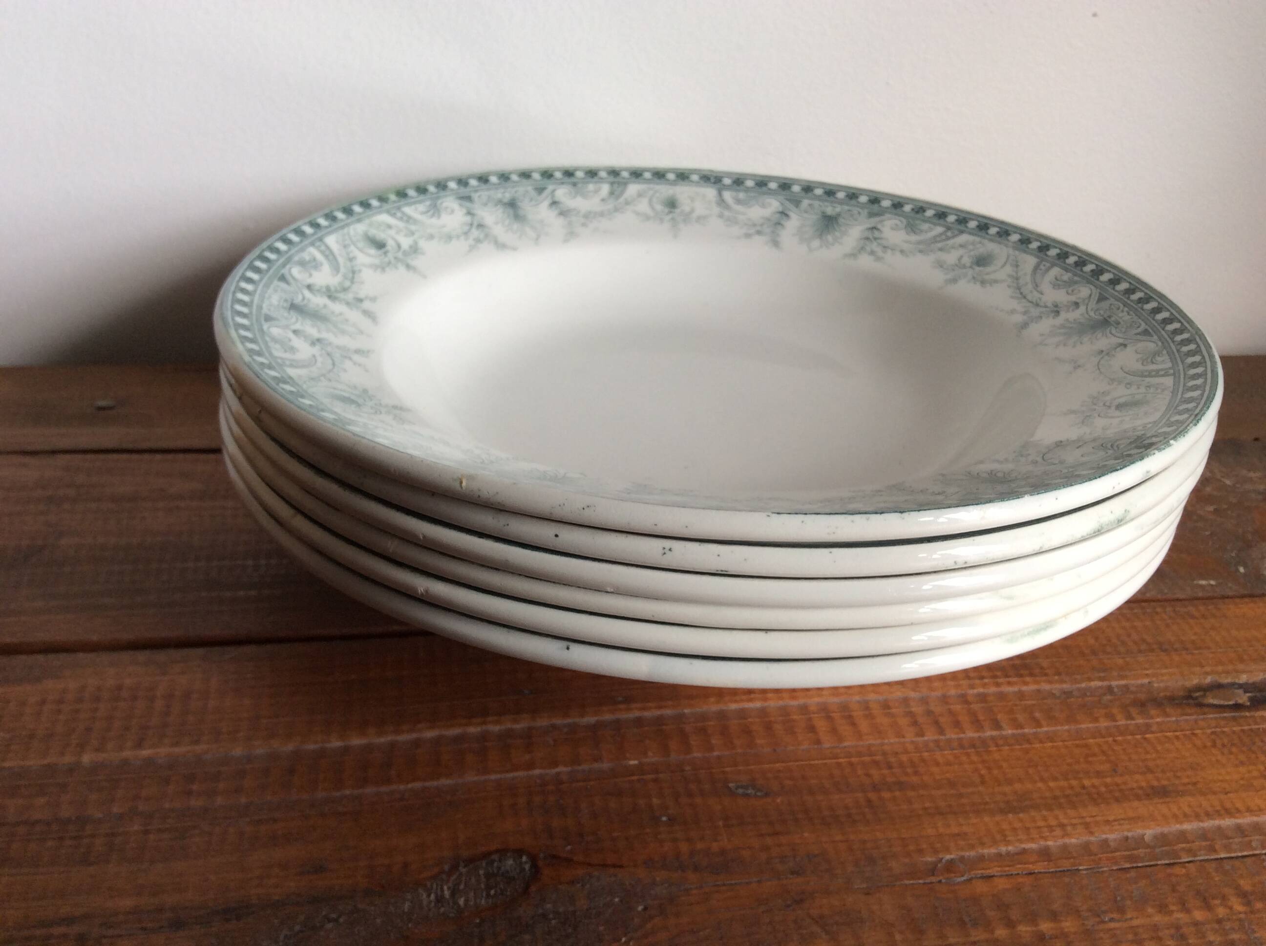 6 Terre de Fer soup plates