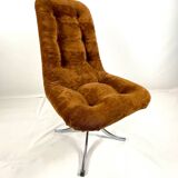 Pair of  chairs - 1970´s - chrome and brown velvet
