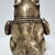 Patinated brass sculptural frog 60s