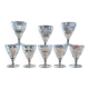 7 vintage footed aperitif glasses