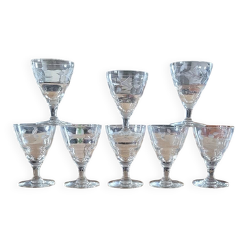 7 verres apéritif à pied vintage
