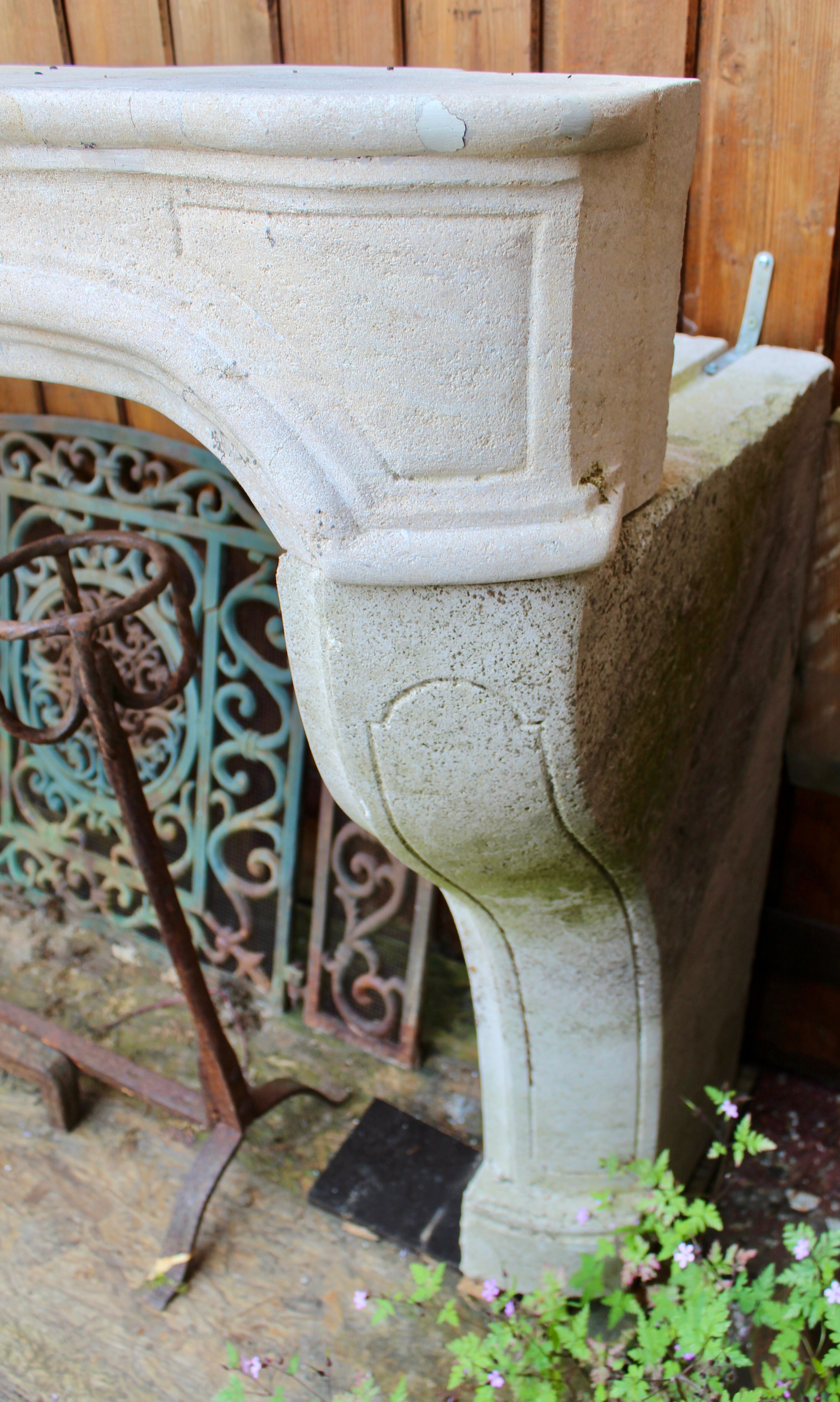 Old stone fireplace of massangis burgundy