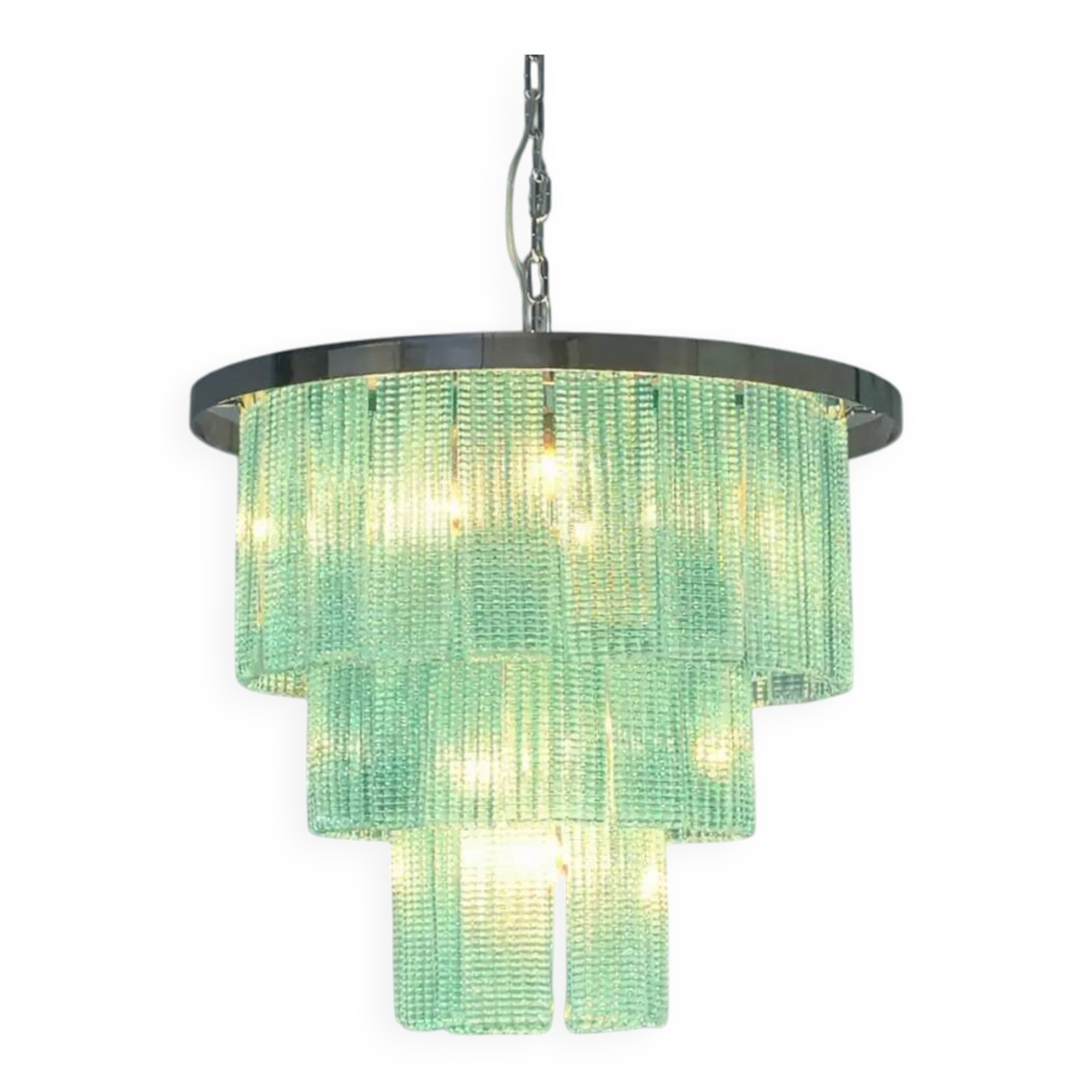 Modern Sea Green Murano Glass Sputnik Chandelier, Italian SimoEng, Mazzega