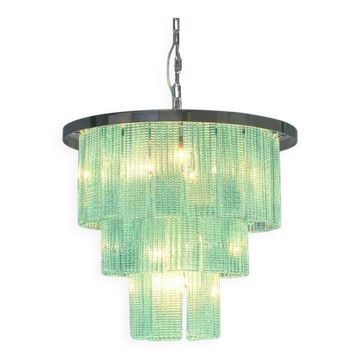 Modern Sea Green Murano Glass Sputnik Chandelier, Italian SimoEng, Mazzega