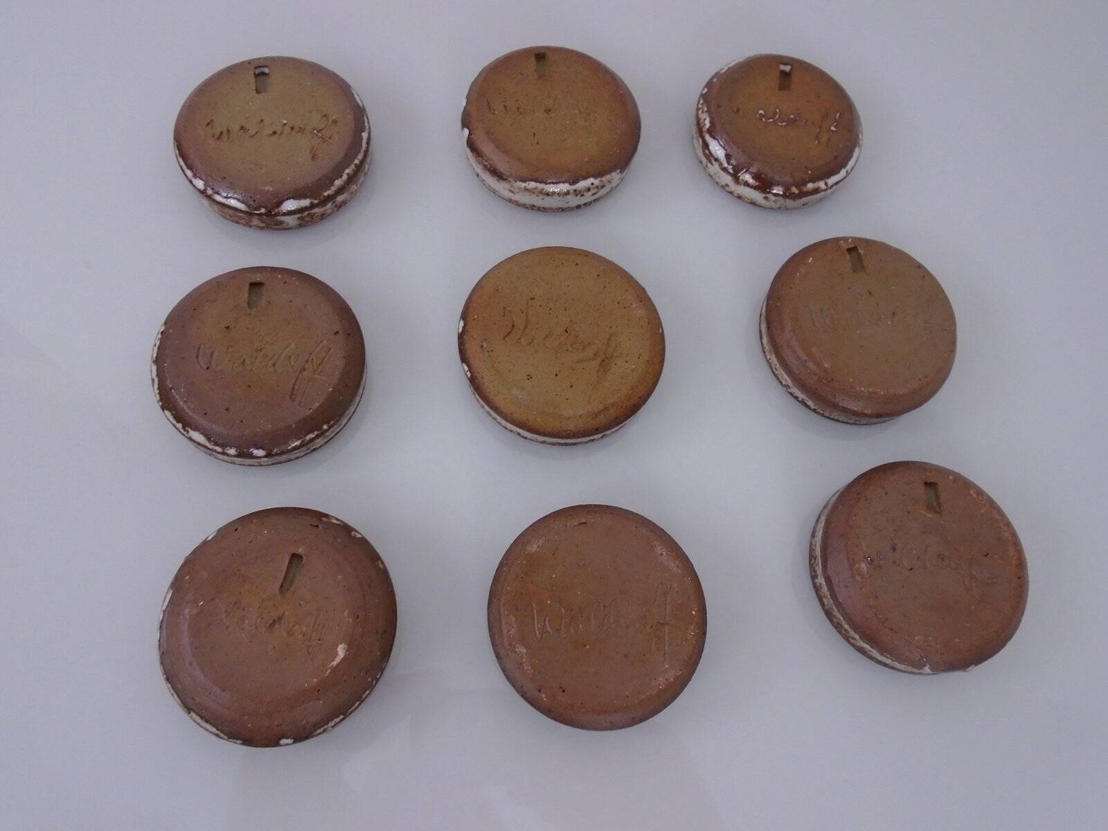 Danish Studio Ceramic Bowls by Jim & Henny Waldorff for Svaneke, 1960s, Set of 9