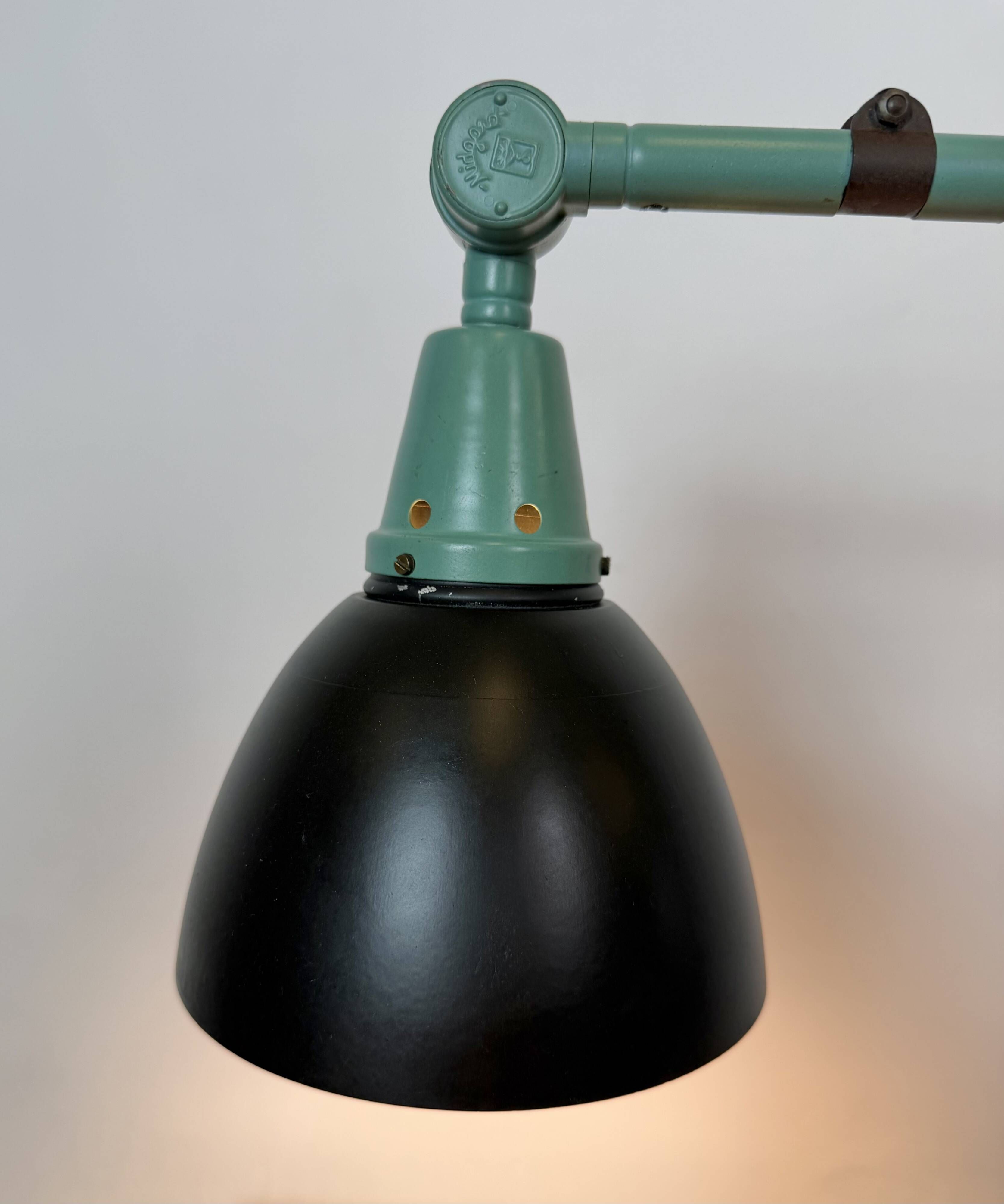 Green Industrial Workshop Desk Lamp by Curt Fischer for Midgard, 1950s
