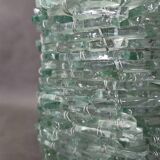 Italian Sculptural Glass Table Lamp, Wire and Glass Construction, 1980s