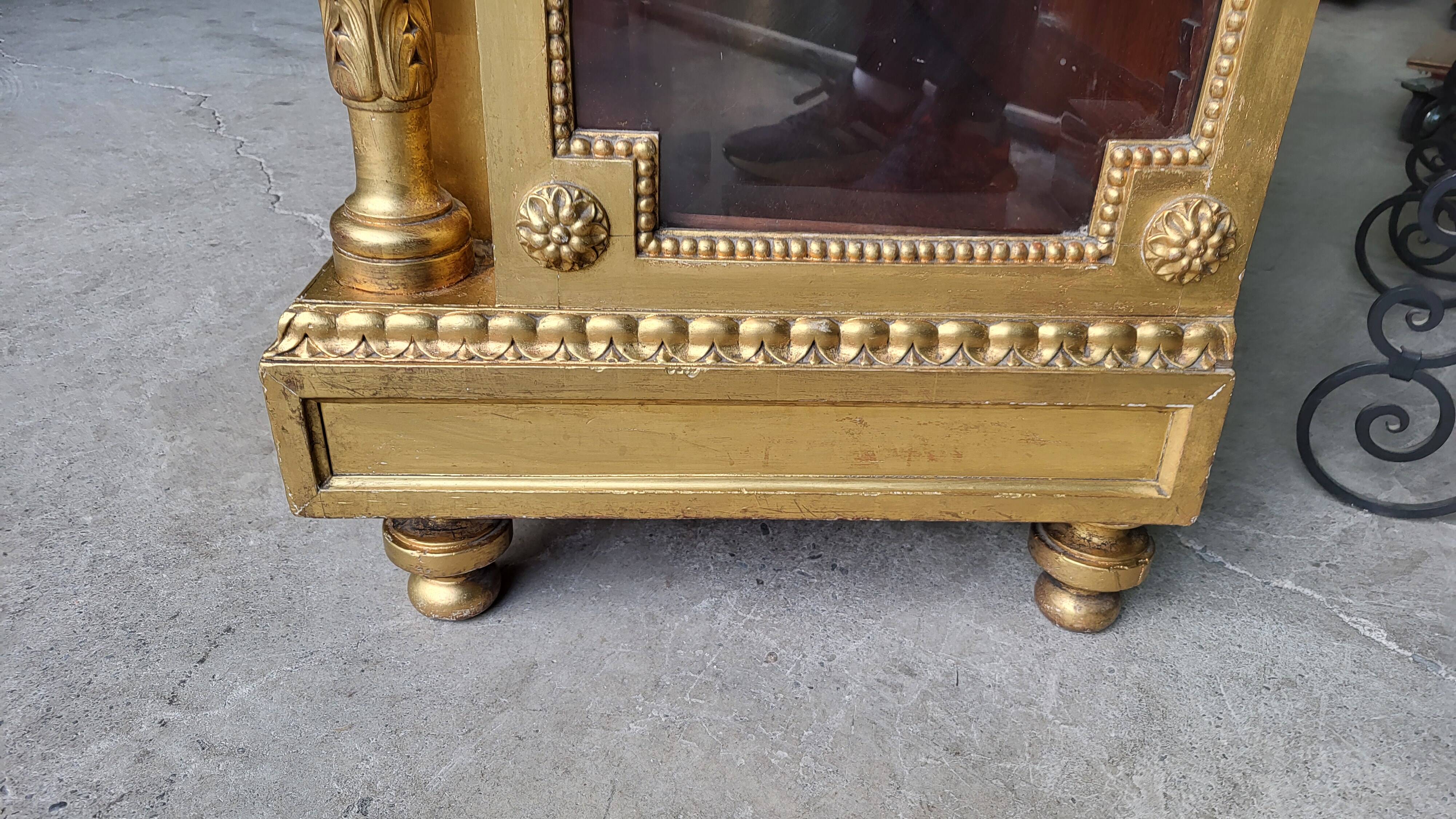Louis xvi display cabinet in gilded wood