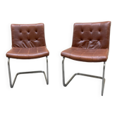 Pair of leather armchairs