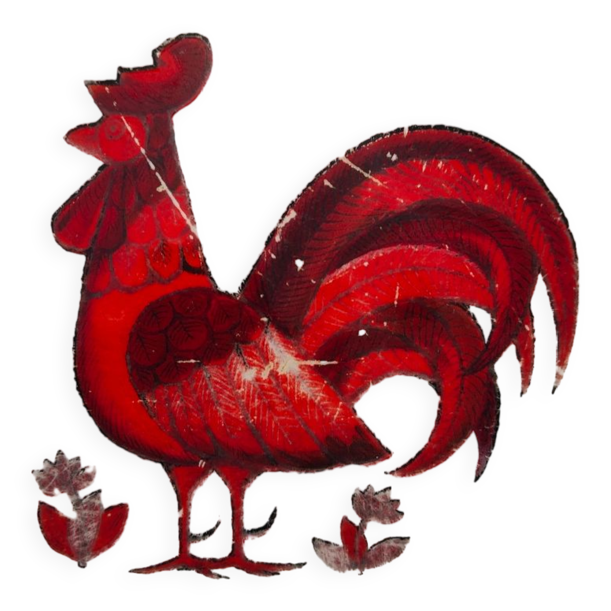 Pie dish of France with rooster decoration