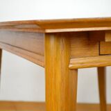 Vintage 1960s light oak table & compass legs